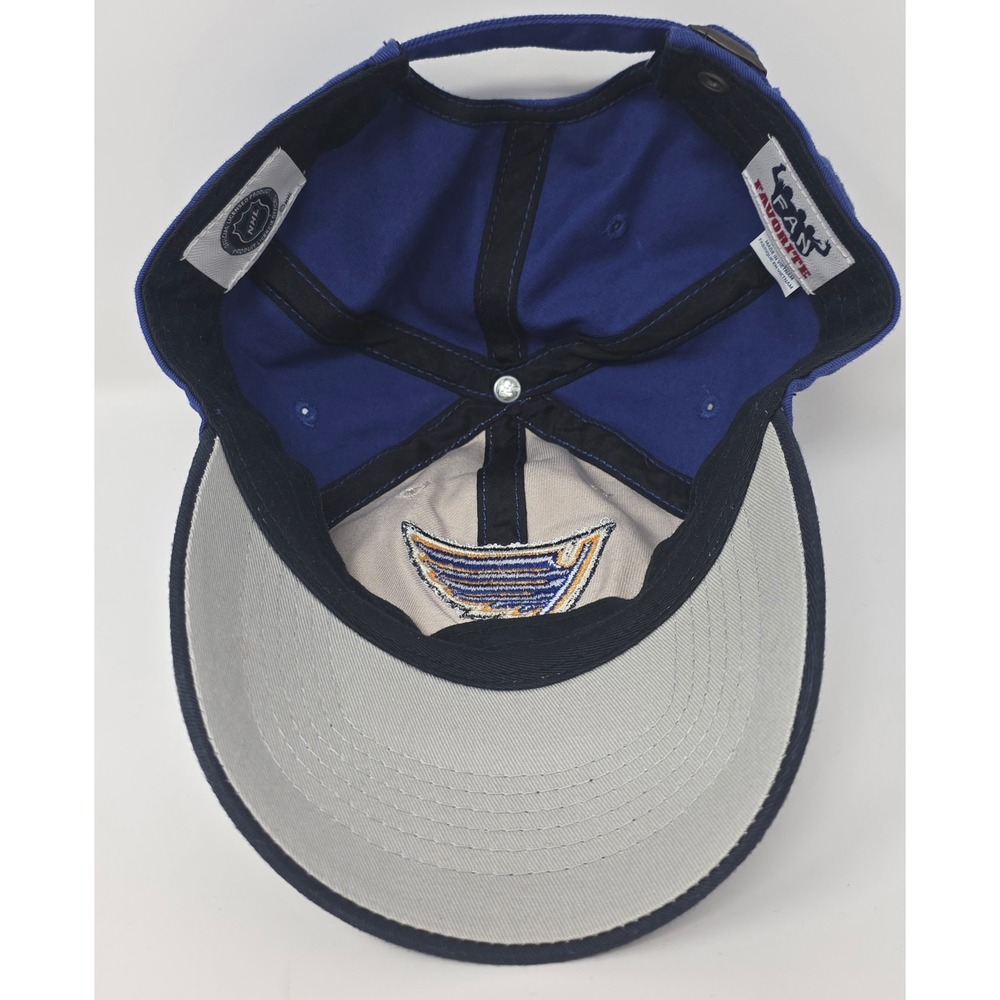 Fan Favorite NHL St. Louis Blues Strapback Hat Blue Embroidered Logo Hockey Cap - Picture 7 of 11